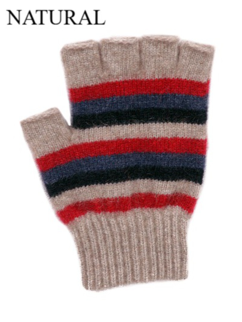 Merino Possum Stripe Fingerless Glove image 0